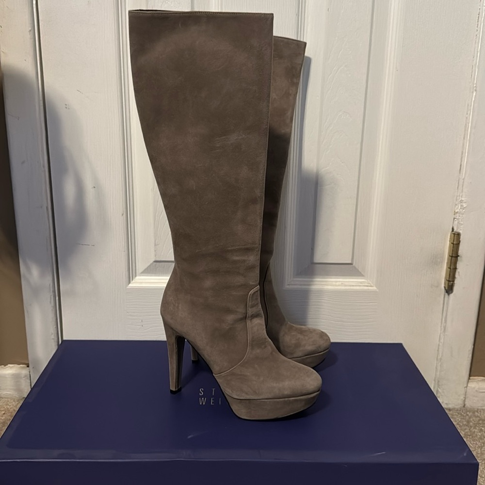 Stuart Weitzman for scoop taupe suede knee boot